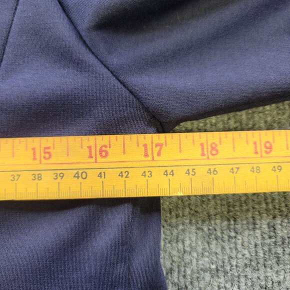 Charlotte Russe Womens Double Breasted Blazer Ruched 3/4 Sleeves Navy Blue Large - Picture 8 of 9